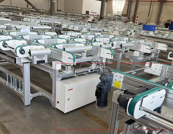 小型直角減速電機在輸送線上的大量使用